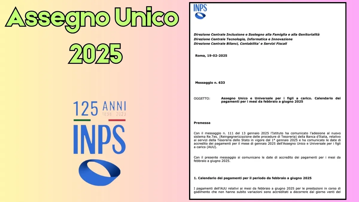 Assegno Unico 2025: Addio al calendario pagamenti Inps